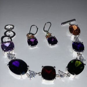 NVC Silver Tone Bracelet and Earrings